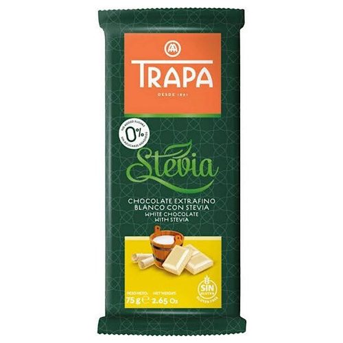 Trapa Stevia, ciocolată albă, 75 g