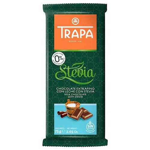 Trapa Stevia, ciocolată cu lapte, 75g