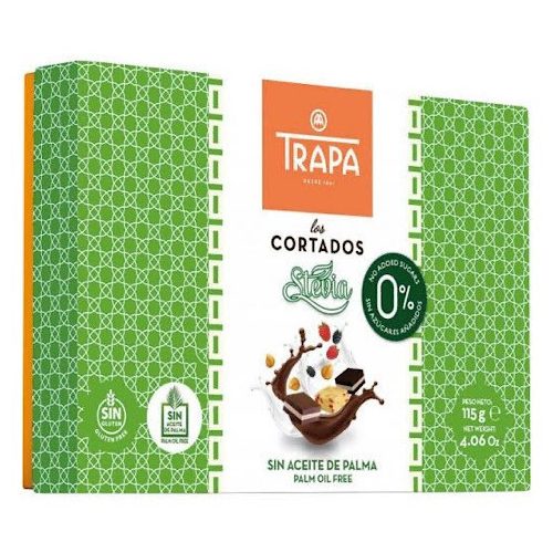 Trapa Cortados Stevia 115g  - Selecție de bomboane de ciocolată fără zahăr îndulcite cu stevia