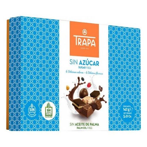 Trapa Sin Azúcar 142 g  - Selecție de bomboane de ciocolată fără zahăr îndulcite cu stevia