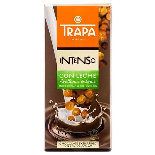Trapa Intenso Leche Avellana 175g - Ciocolată cu lapte cu alune întregi 