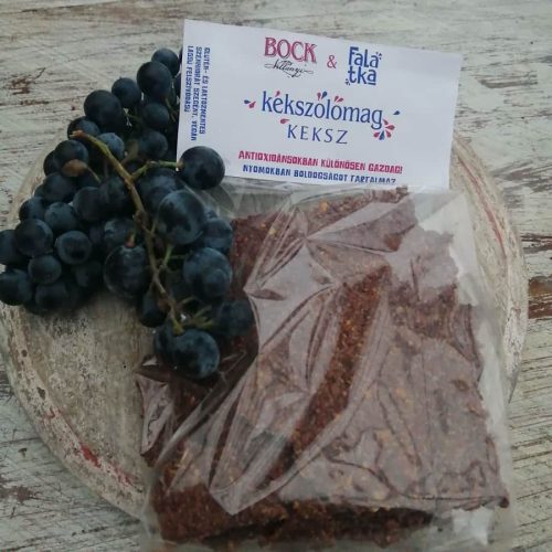 Bock & Falatka Biscuiti din samburi de struguri albastri 85g (Fara gluten, fara lactoza, vegan, continut scazut de carbo-hidrati)