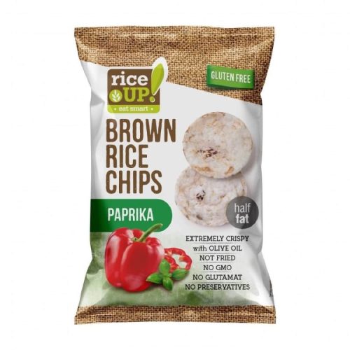 Rice Up chips-uri de orez integrale cu aromă de paprika, 60 g