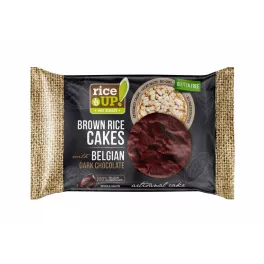   Rice Up, Snack de orez brun integral expandat cu ciocolată neagră, 30g.