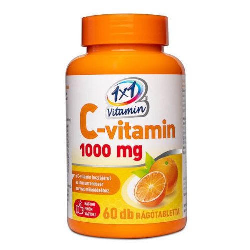 Tablete masticabile cu aromă de portocale 1x1 Vitamin vitamina C 1000 mg   (60 buc.)