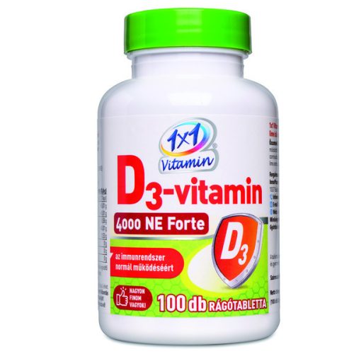 1x1 Vitamin Vitamina D3 4000 NE Forte cu aromă de lime cu îndulcitor (100 buc.)