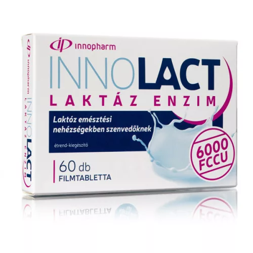 Innopharm Enzima Innolact Lactază 6000 FCCU supliment alimentar comprimate filmate 60 buc.