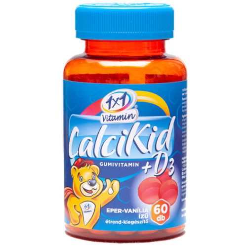 1x1 Vitamin CalciKid + Supliment alimentar vitamine gumate cu conţinut de calciu D3 și vitamina D3 cu aromă de căpșuni și vanilie 60 x