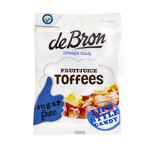 Debron Bomboane topite fructate fără zahăr "Fruitjuice Toffee" 90 g