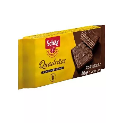 Schar Quadritos, vafea cu ciocolată, 40g.