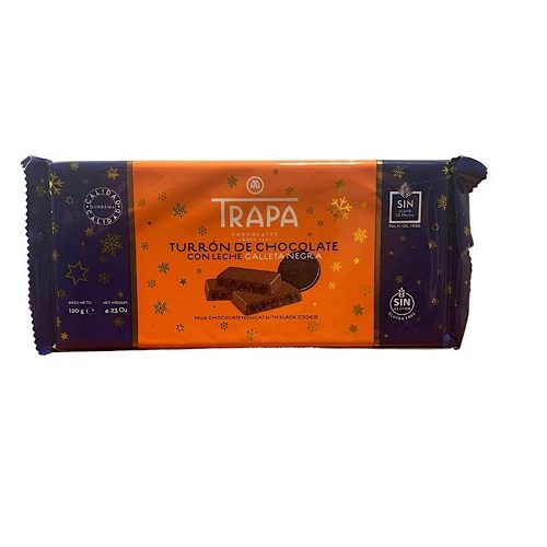 Trapa Turron, tejcsokoládé tábla, kekszes, 120g