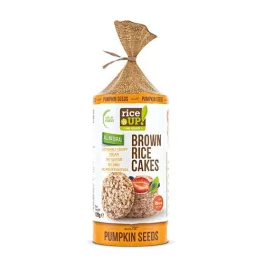   Rice Up, Felie de orez brun integral suflat, cu semințe de dovleac, 120g.
