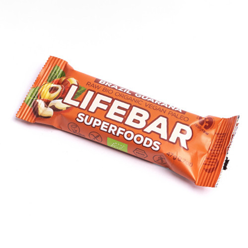 Lifebar Superfoods BIO nyers szelet – brazildió-guarana – 47 g