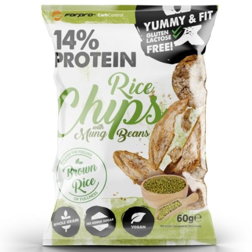 ForPro Chipsuri de orez brun cu boabe de mung, 60g