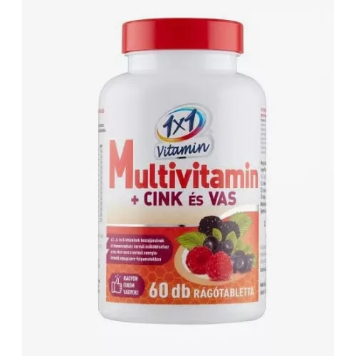 1x1 Vitamin Vitamina C 1000 mg + vitamina D3 cu extract de măceș, supliment alimentar cu aromă de portocale, tablete masticabile cu îndulcitori (60 buc.)