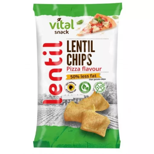 VitalSnack Lencse chips pizza ízű, 65 g