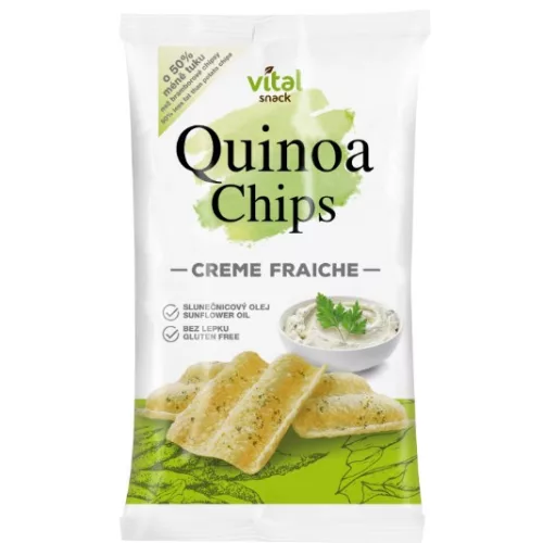VitalSnack Quinoás chips, tejfölös ízű,  65 g