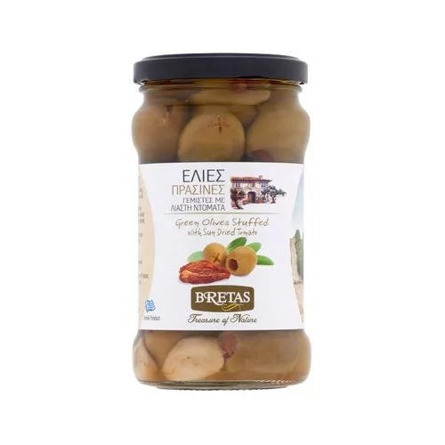 BRETAS Olajbogyó - zöld, szárított paradicsommal töltött 290 g