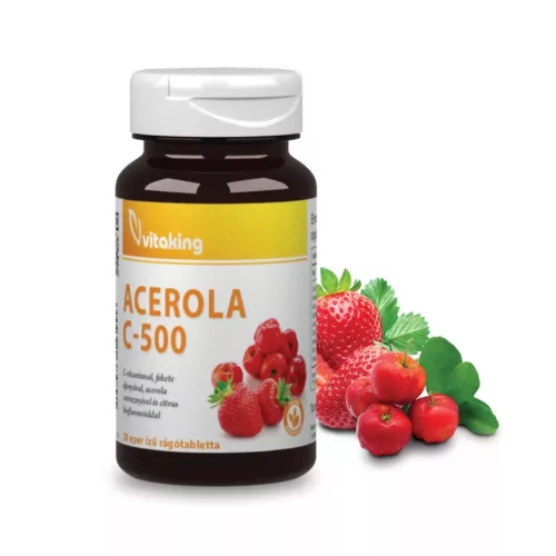 Vitaking Acerola C-500 epres (20 rágótabletta)