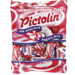   Pictolin cseresznyés-tejszínes cukorka hozzáadott cukor nélkül, gluténmentes, 65 g