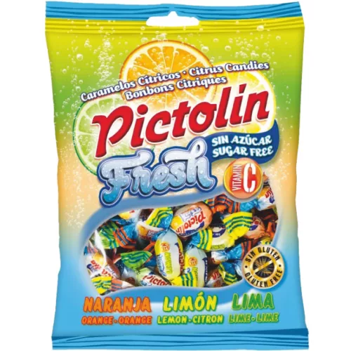 Pictolin Fresh citrus ízesítésű cukormentes cukorka C vitaminnal, 65 g