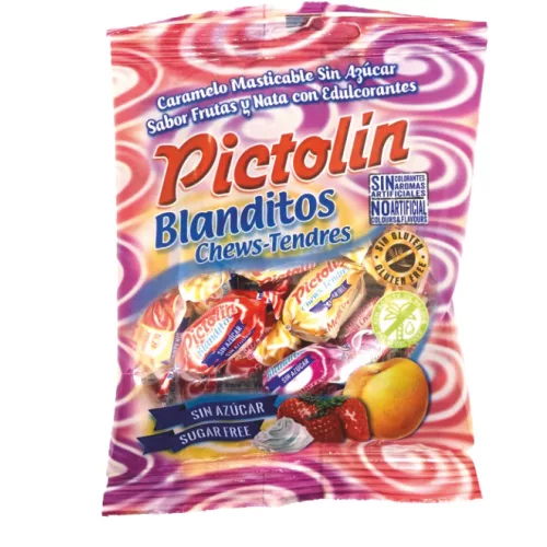 Pictolin Blanditos cukormentes puhakaramell tejszínes és gyümölcsös ízben, 65 g